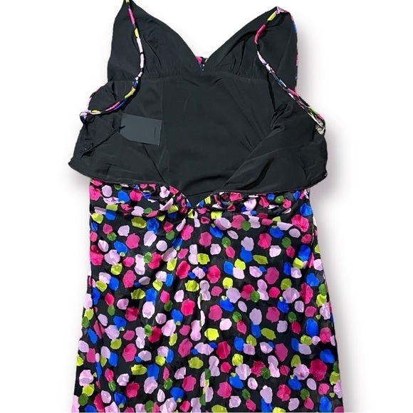 NWT NBD Josefien Ruched Multi Color Dot Print Midi Dress sz M - Picture 7 of 14